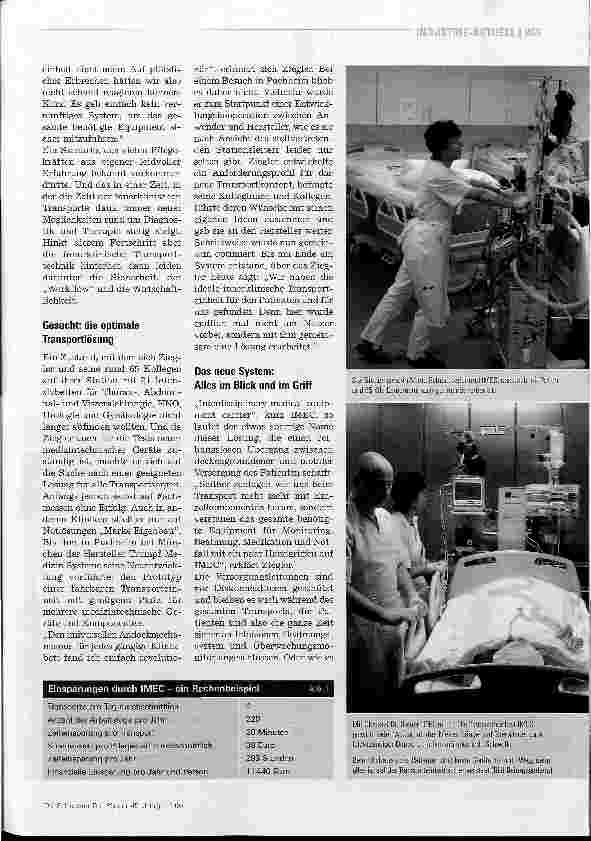 Vorschauseite 2: Sicherer Patiententransport - Praxisgerechtes Transportsystem für Intensivpatienten