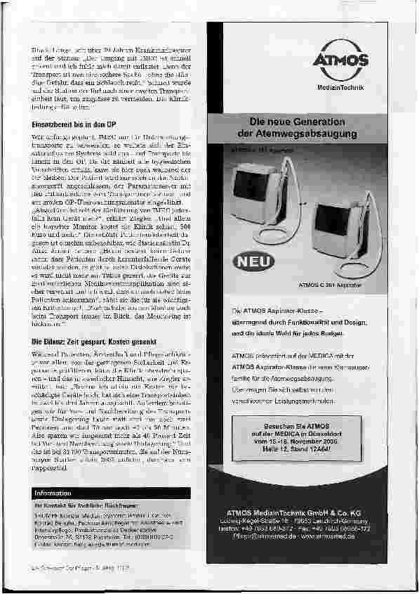 Vorschauseite 4: Sicherer Patiententransport - Praxisgerechtes Transportsystem für Intensivpatienten