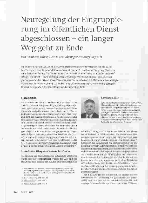 Vorschauseite 1: Neuregelung der Eingruppierung im öffentlichen Dienst abgeschlossen ein langer Weg geht zu Ende