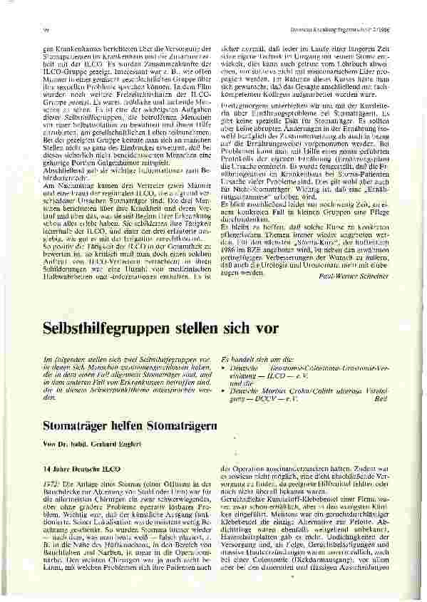 Vorschauseite 1: Selbsthilfegruppen stellen sich vor