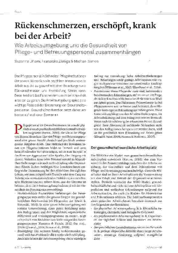 Vorschauseite 1: Rückenschmerzen, erschöpft, krank bei der Arbeit?