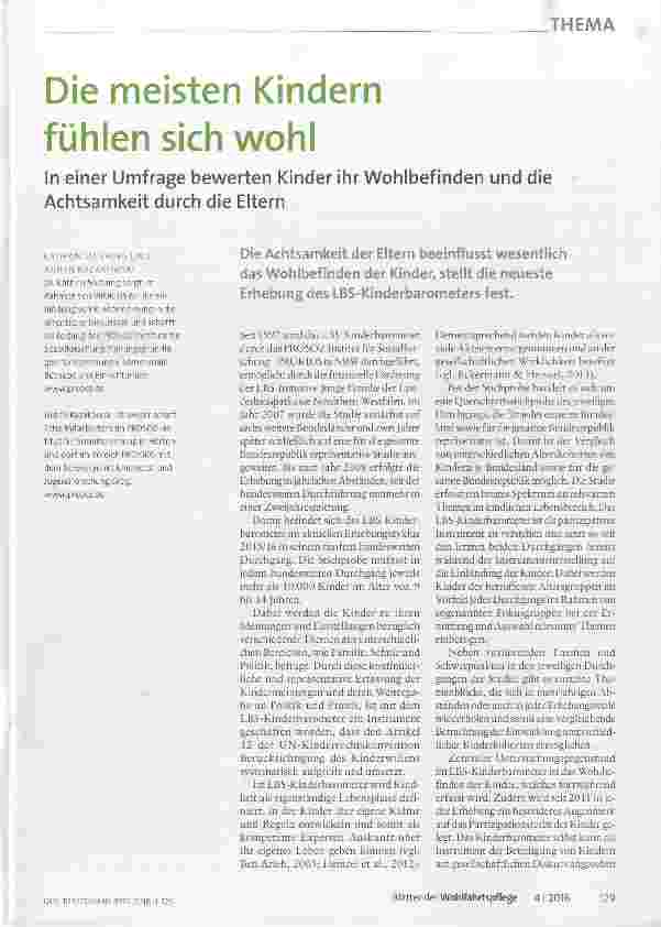 Vorschauseite 1: Die meisten Kindern fühlen sich wohl