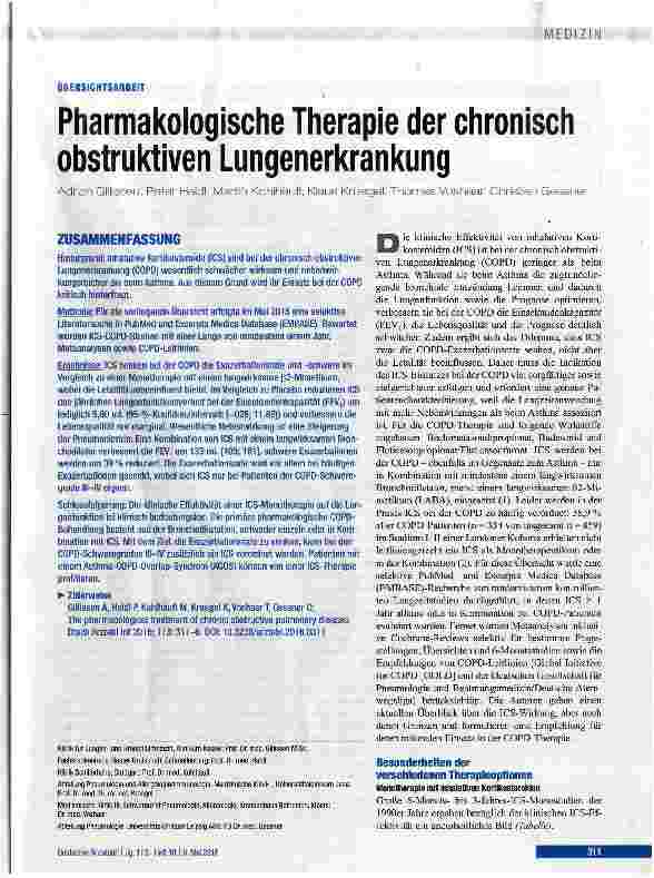 Vorschauseite 1: Pharmakologische Therapie der chronisch obstruktiven Lungenerkrankung