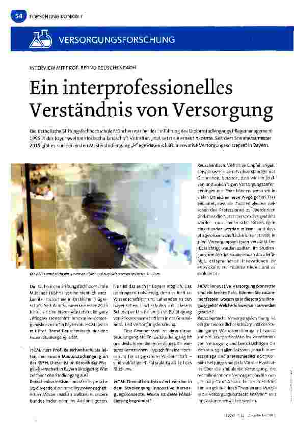 Vorschauseite 1: Ein interprofessionelles Verständnis von Versorgung