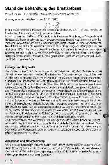 Vorschauseite 1: Stand der Behandlung des Brustkrebses