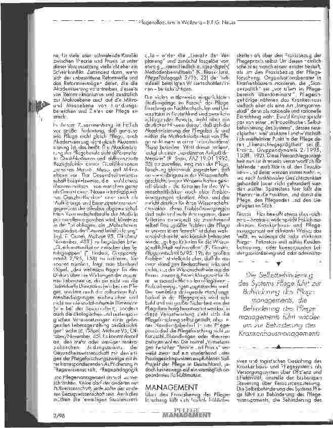 Vorschauseite 3: Pflege - Wissenschaft - Management Teil 2