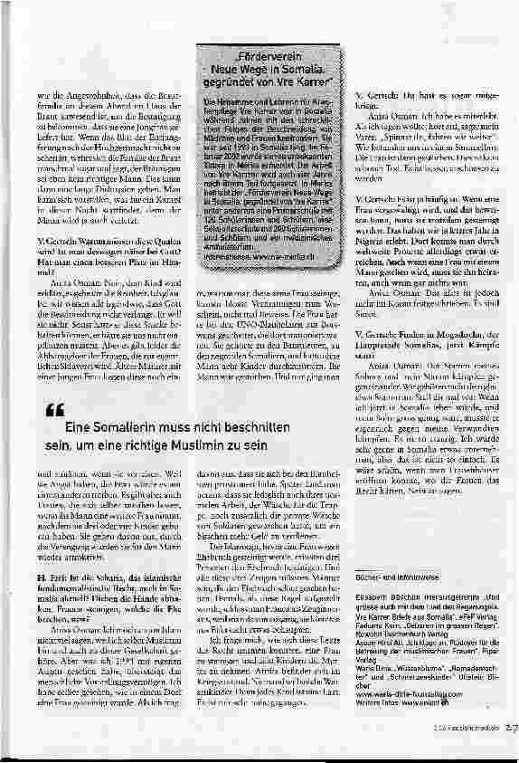 Vorschauseite 4: Frauenbeschneidung -eine mörderische Praxis