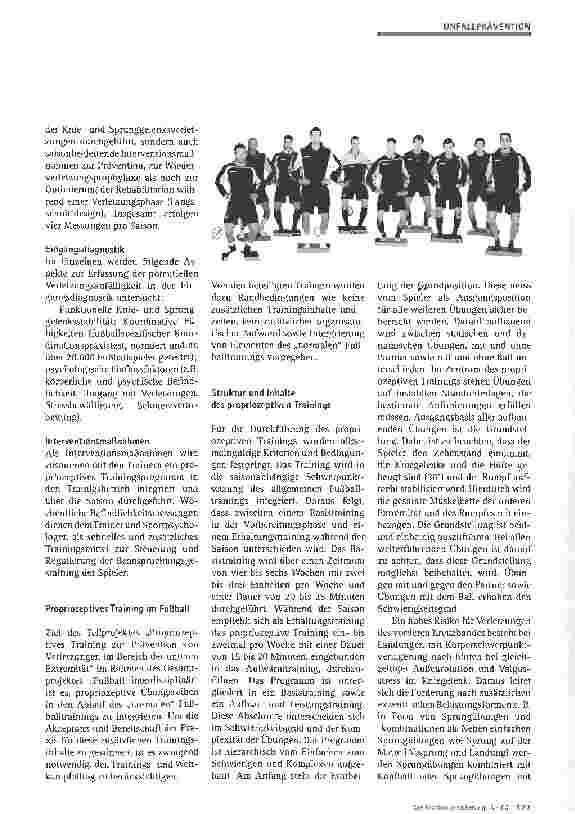 Vorschauseite 3: Fußball interdisziplinärZur Prävention, Rehabilitation und Wiederverletzungs-Prophylaxe von Sprungund Kniegelenksverletzungen im Fußball