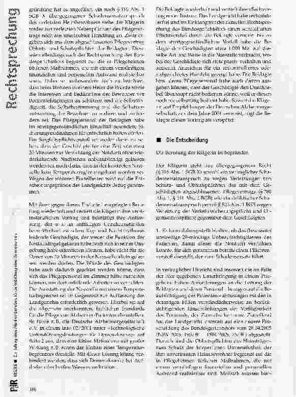 Vorschauseite 3: Zur Haftung eines Altenheimbetreibers für die Verbrühung eines Heimbewohners