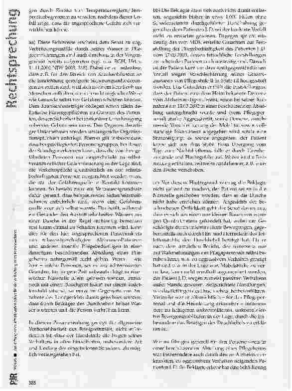 Vorschauseite 5: Zur Haftung eines Altenheimbetreibers für die Verbrühung eines Heimbewohners