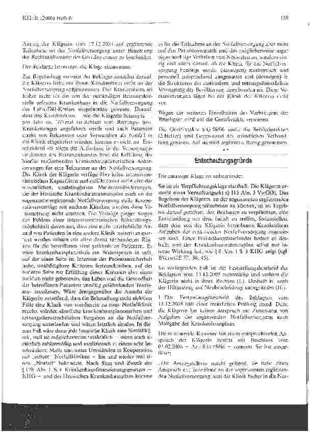 Vorschauseite 3: Entscheidungen - Teilnahme eines Krankenhauses an der Notfallversorgung