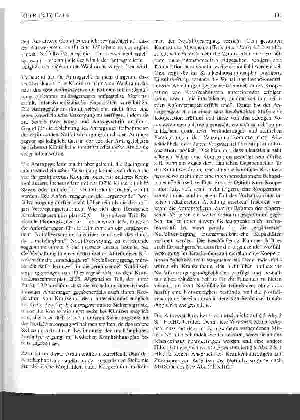Vorschauseite 5: Entscheidungen - Teilnahme eines Krankenhauses an der Notfallversorgung