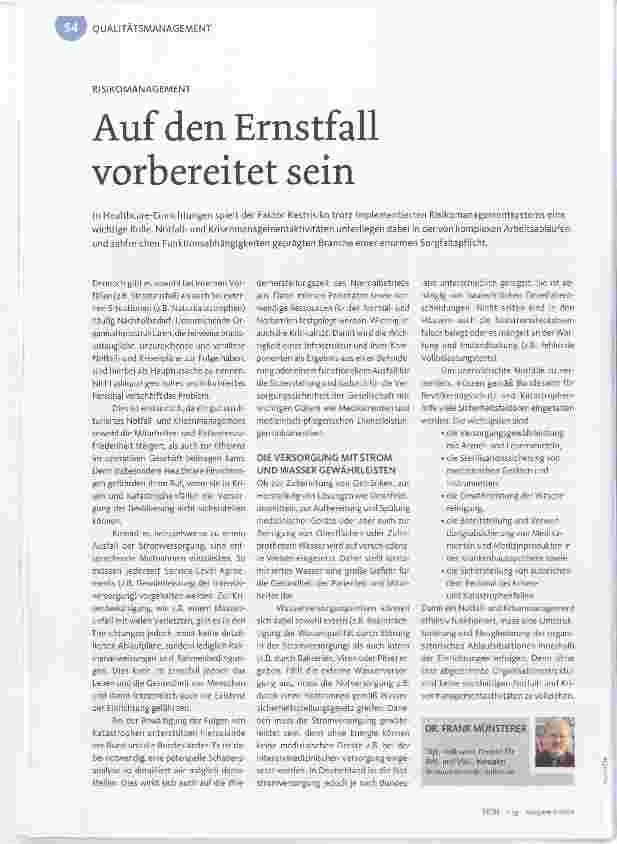 Vorschauseite 1: Auf den Ernstfall vorbereitet sein