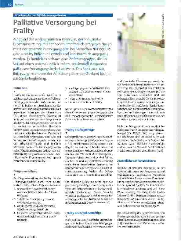 Vorschauseite 1: Palliative Versorgung bei Frailty