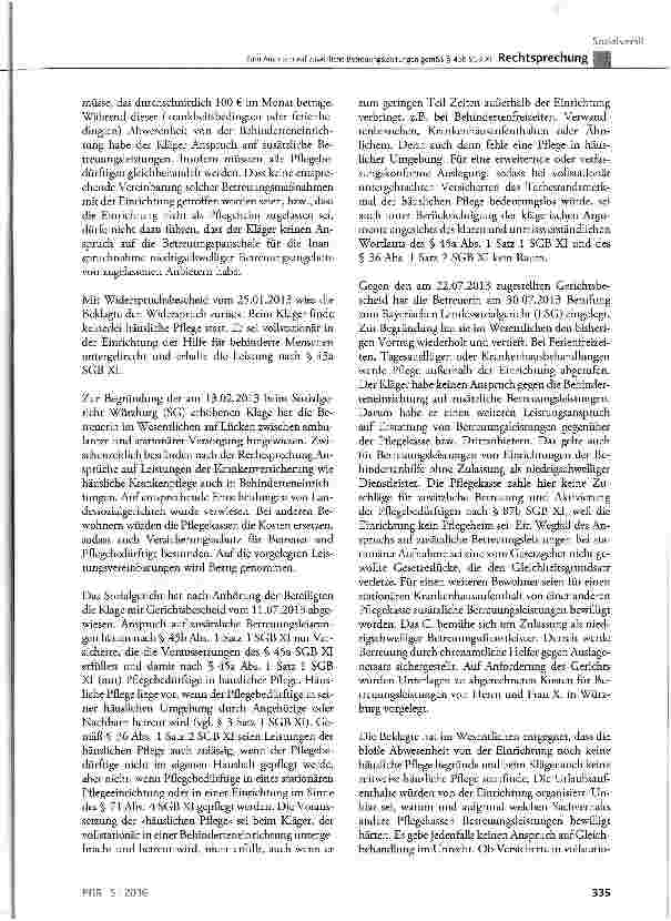 Vorschauseite 3: Zum Anspruch auf zusätzliche Betreuungsleistungen gemäß § 45b SGB XI