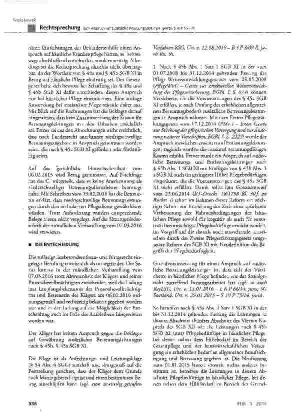 Vorschauseite 4: Zum Anspruch auf zusätzliche Betreuungsleistungen gemäß § 45b SGB XI