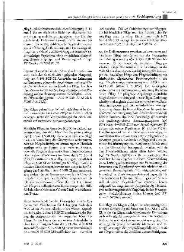 Vorschauseite 5: Zum Anspruch auf zusätzliche Betreuungsleistungen gemäß § 45b SGB XI