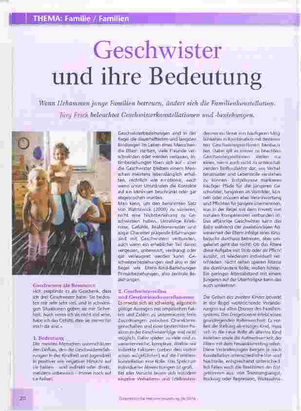 Vorschauseite 1: Geschwister und ihre Bedeutung
