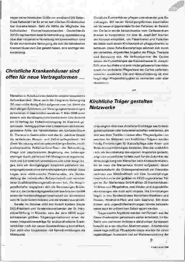 Vorschauseite 3: Werteorientiert managenDie Netzwerke christlicher Krankenhäuser als Zukunftsmodell des Gesundheitswesens