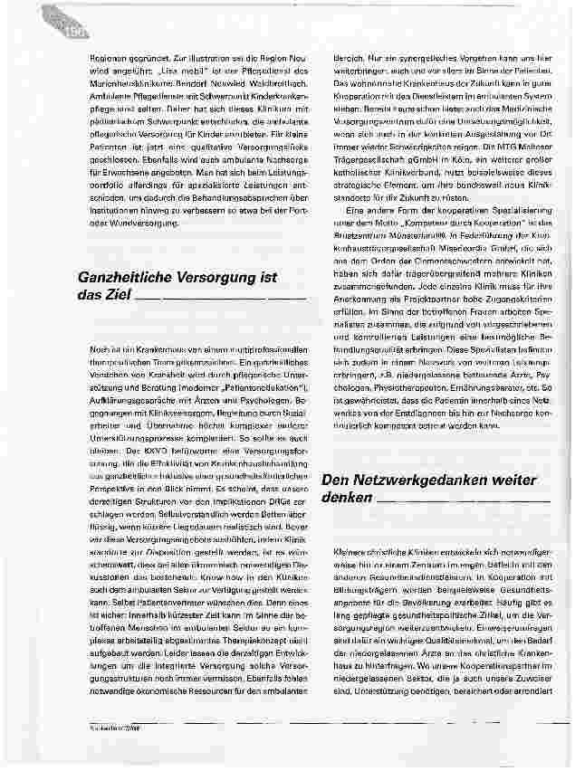 Vorschauseite 4: Werteorientiert managenDie Netzwerke christlicher Krankenhäuser als Zukunftsmodell des Gesundheitswesens