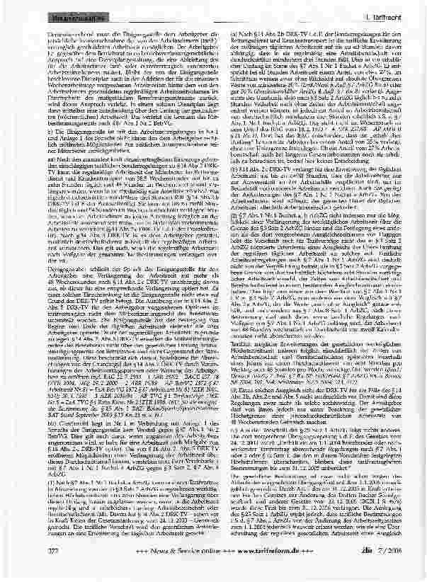 Vorschauseite 2: RECHTSPRECHUNG - TARIFRECHT