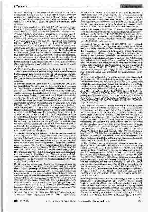 Vorschauseite 3: RECHTSPRECHUNG - TARIFRECHT