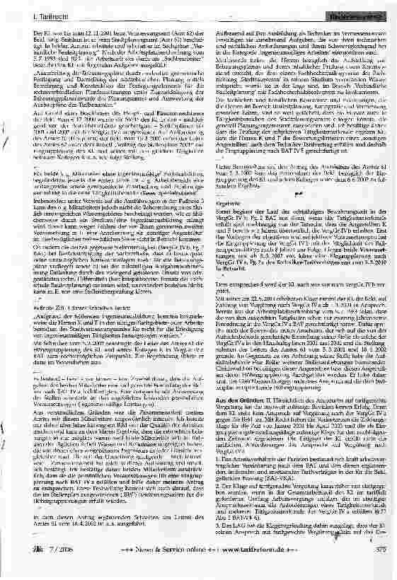Vorschauseite 5: RECHTSPRECHUNG - TARIFRECHT