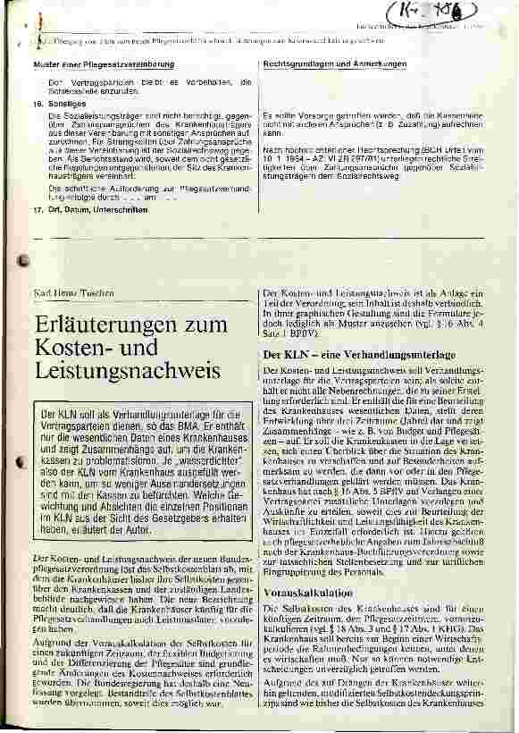 Vorschauseite 1: Erläuterungen zum Kosten und Leistungsnachweis