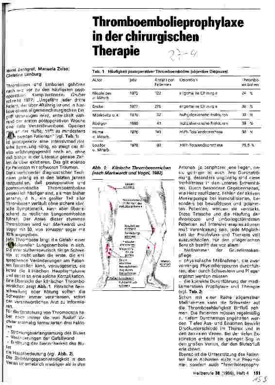Vorschauseite 1: Thromboembolieprophylaxe in der chirurgischen Therapie