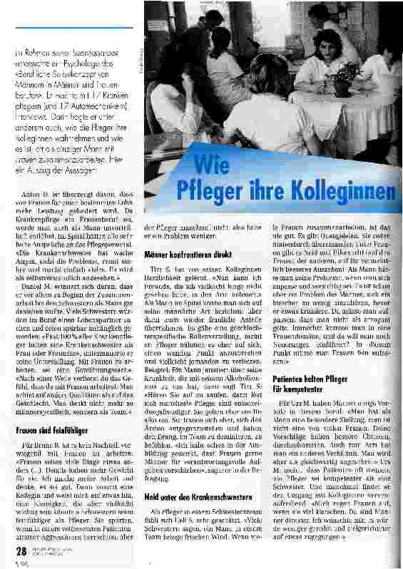 Vorschauseite 1: Wie Pfleger ihre Kolleginnen sehen