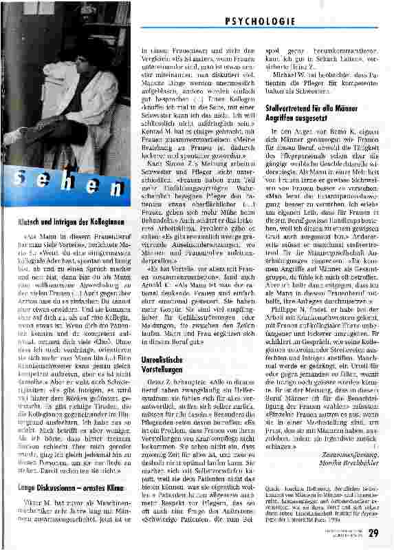 Vorschauseite 2: Wie Pfleger ihre Kolleginnen sehen
