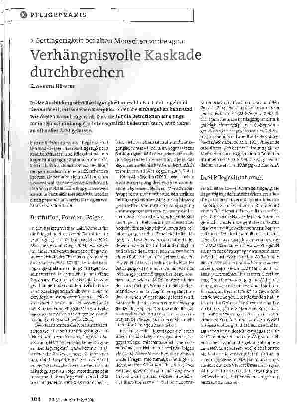 Vorschauseite 1: Bettlägerigkeit bei alten Menschen vorbeugen:Verhängnisvolle Kaskade durchbrechen