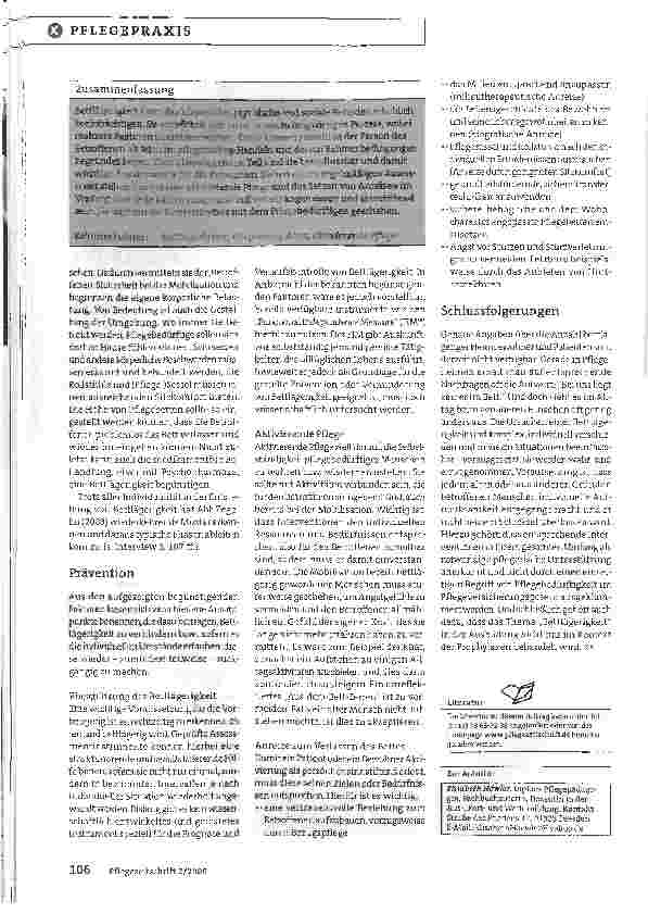 Vorschauseite 3: Bettlägerigkeit bei alten Menschen vorbeugen:Verhängnisvolle Kaskade durchbrechen