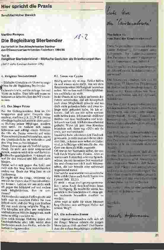 Vorschauseite 1: Die Begleitung Sterbender