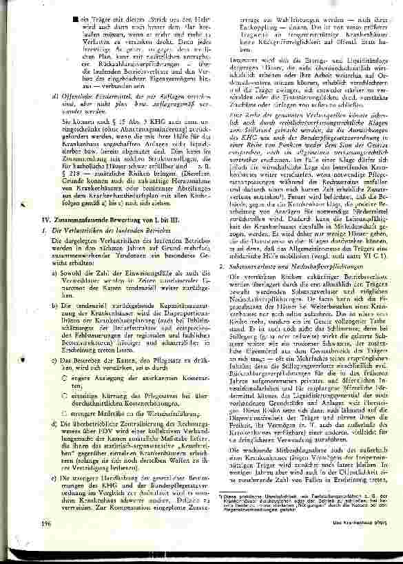 Vorschauseite 4: Das Verlust und Haftungsrisiko der feigemeinnützigen Krankenhäuser unter dem Einfluß von KHG und Bundespflegesatzverordnung