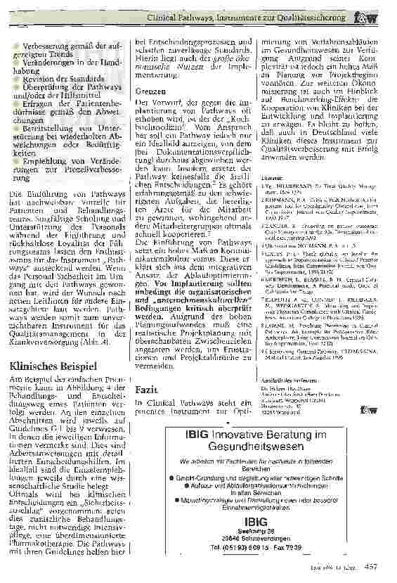 Vorschauseite 4: Clinical Pathways, Instrumente zur Qualitätssicherung