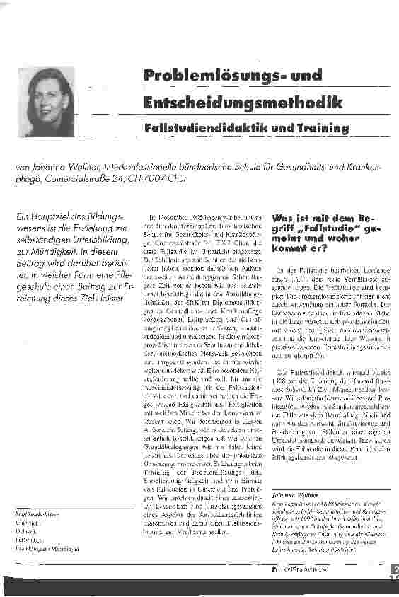 Vorschauseite 1: Problemlösungsund Entscheidungsmethodik Fallstudiendidaktik und Training