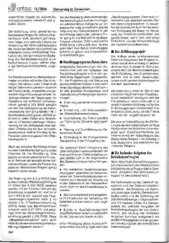 Vorschauseite 3: Outsourdng im Datenschutz - interne versus externe Besetzung des Betriebsbeauftragten