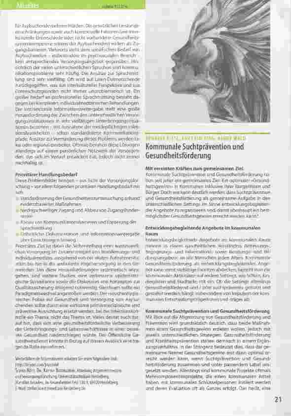 Vorschauseite 1: Kommunale Suchtprävention und Gesundheitsförderung