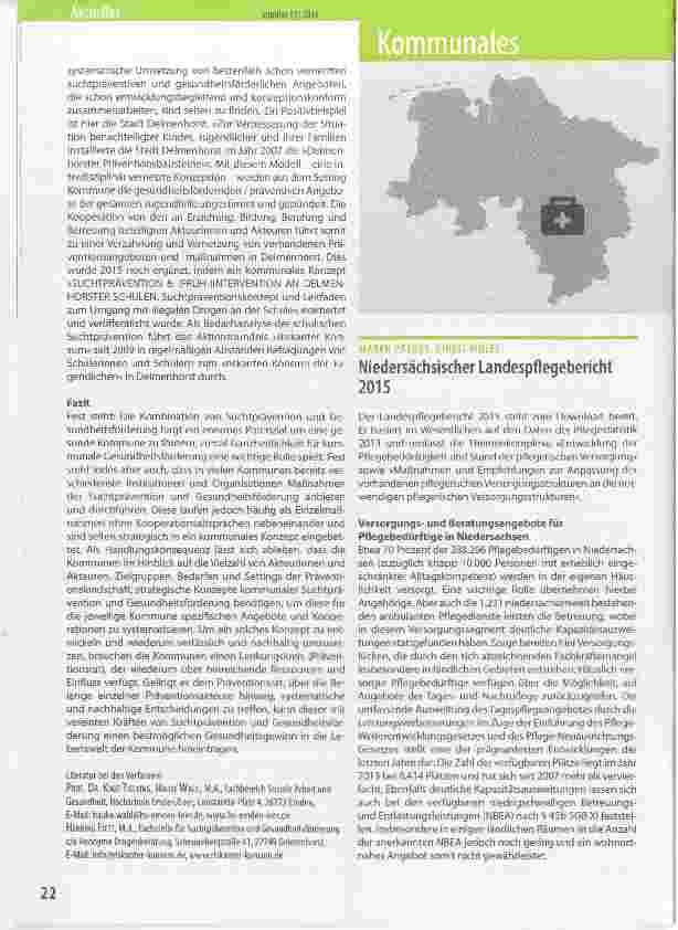 Vorschauseite 2: Kommunale Suchtprävention und Gesundheitsförderung