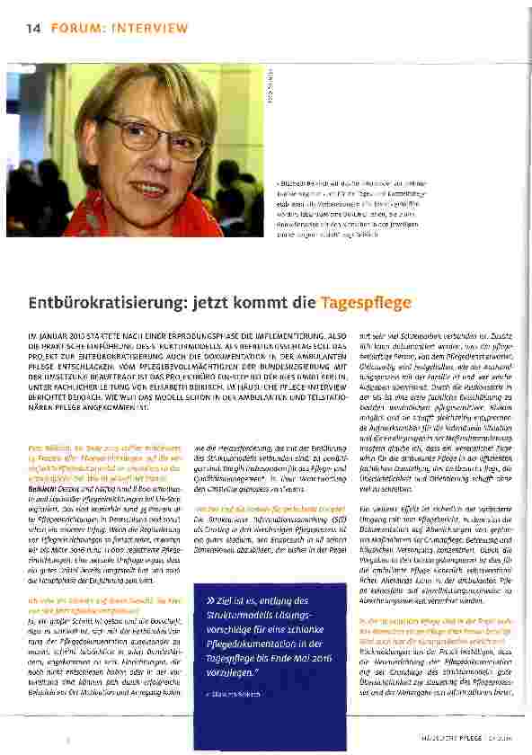 Vorschauseite 1: Entbürokratisierung: jetzt kommt die Tagespflege
