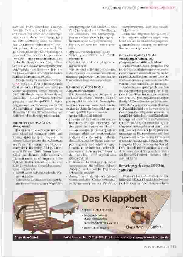 Vorschauseite 6: Pflegeanamnese war gestern: epaKIDS 2 - integrative Pflegeprozessdokumentation als neuer Standard