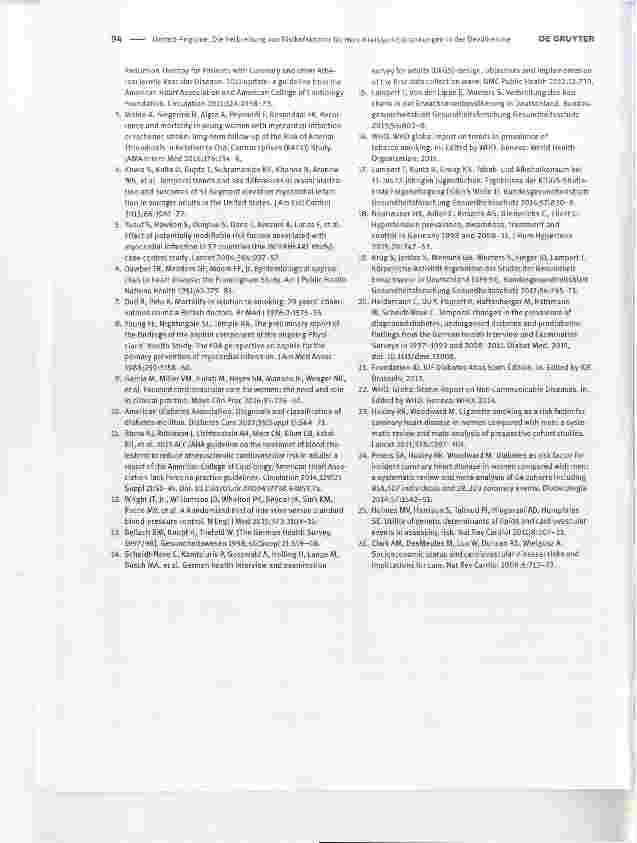 Vorschauseite 4: Die Verbreitung von Risikofaktoren für Herz- Kreislauf-Erkrankungen in der Bevölkerung