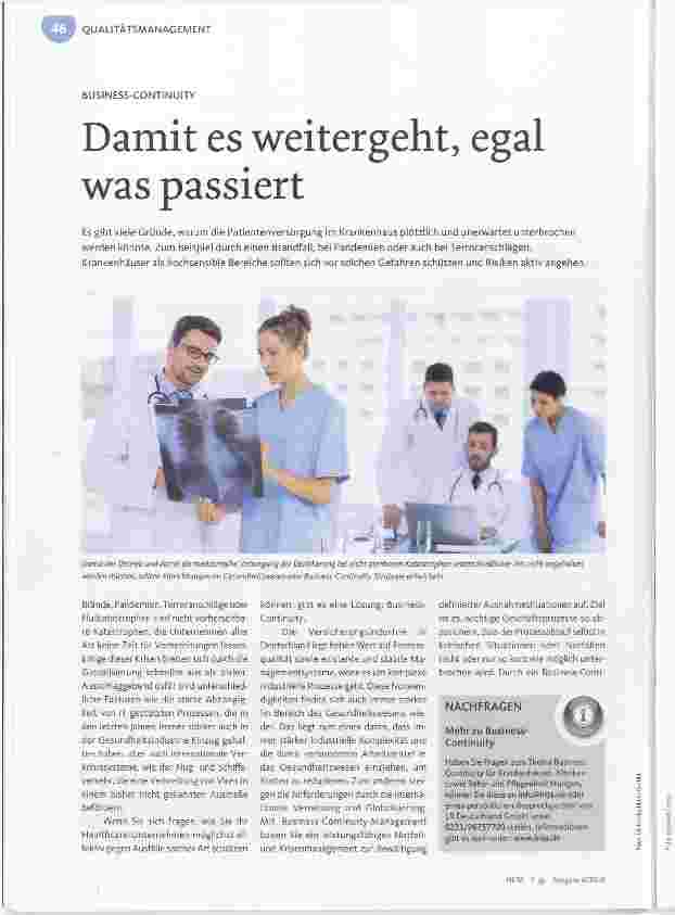 Vorschauseite 1: Damit es weitergeht, egal was passiert