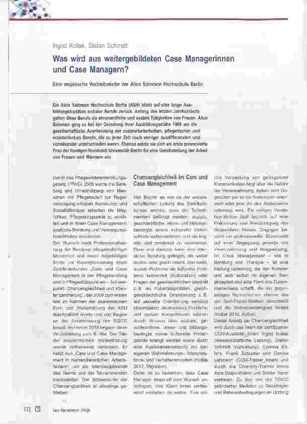 Vorschauseite 1: Was wird aus weitergebildeten Case Managerinnen und Case Managern?