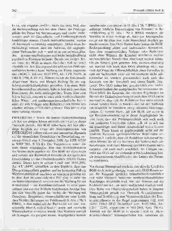 Vorschauseite 2: BGH zur Überprüfungspflicht der Presse bei irreführenden Werbeanzeigen - Freibrief für Anzeigenredaktionen?*