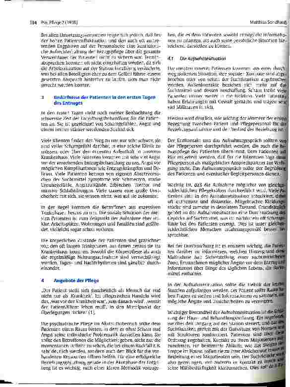 Vorschauseite 3: Inhalte und Umsetzunsmöglichkeiten von Bezugspflege im Akutentgiftungsbereich