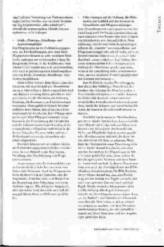 Vorschauseite 3: FEHLER MACHEN, FEHLER SEHEN UND FEHLER ERLEIDEN: WIE GEHT DIE PFLEGE MIT FEHLERN UM?