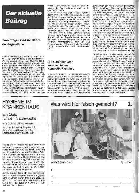Vorschauseite 1: Hygiene im Krankenhaus Ein Quiz für den Nachwuchs