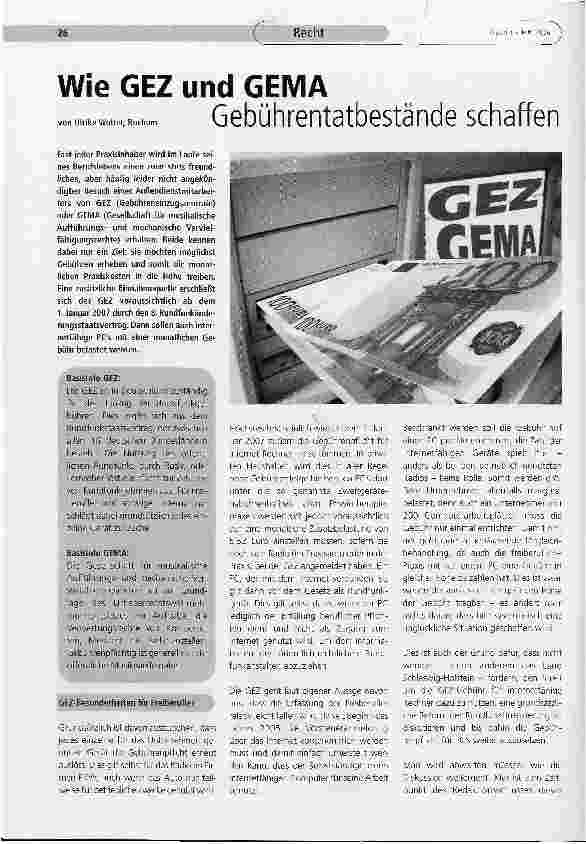 Vorschauseite 1: Wie GEZ und GEMA Gebührentatbestände schaffen